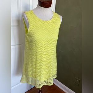NWT Vince Camuto Summer Luxe sleeveless summer top yellow/lime top
